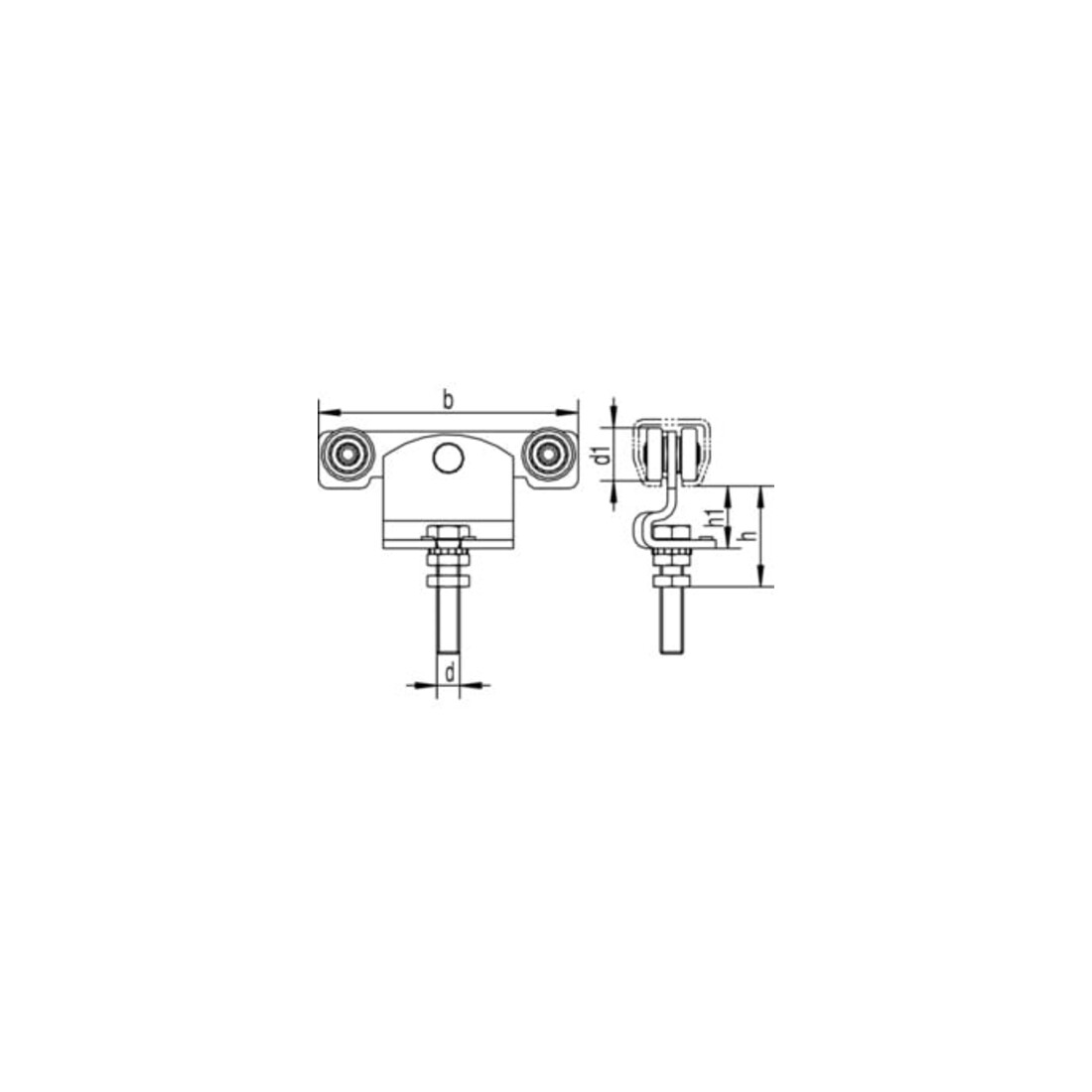 Monture Woelm 191 capacité 45 kg double paire profil 100 double paire pour profil 100