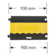 Moravia 5-Kanal Kabelbrücke, Hartgummi, mit Deckel, 590x930x50 mm; 5 Kanäle á 36x34 mm
