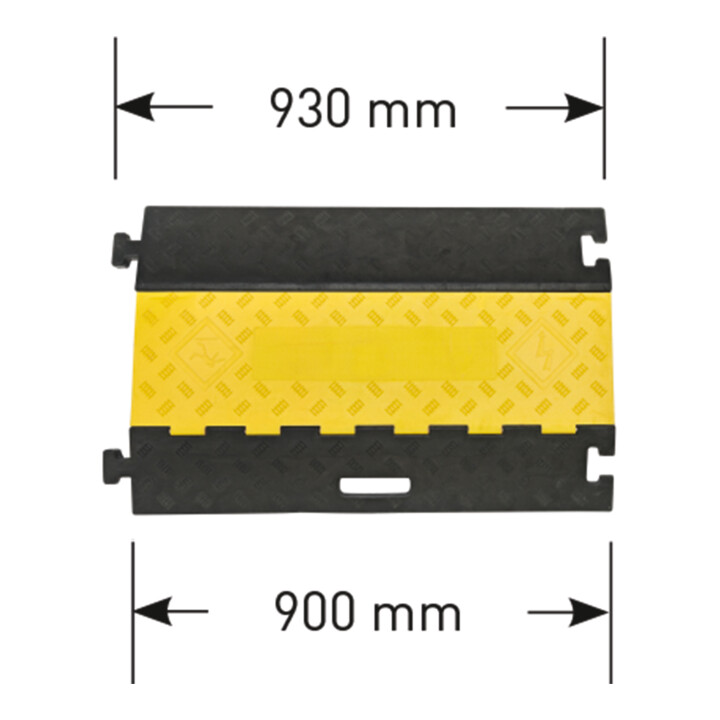 Moravia 5-Kanal Kabelbrücke, Hartgummi, mit Deckel, 590x930x50 mm; 5 Kanäle á 36x34 mm