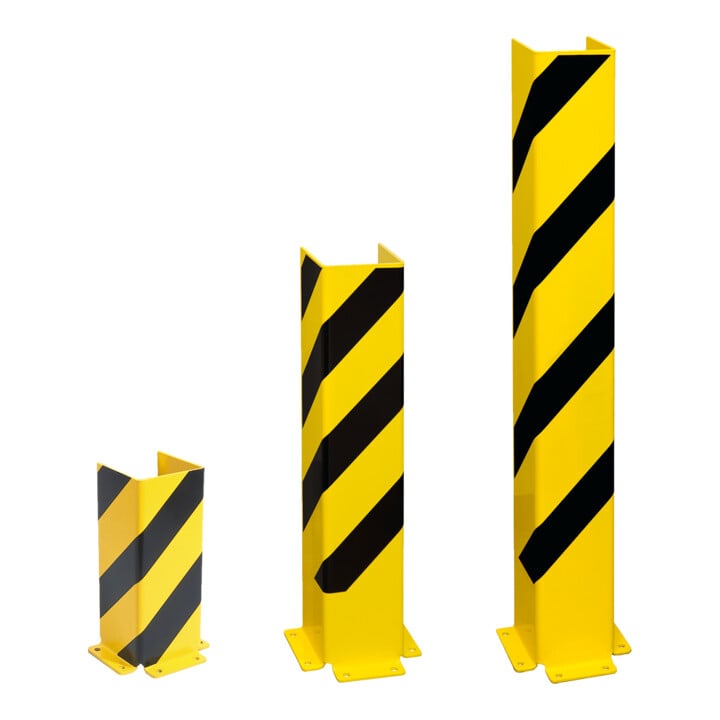 Moravia aanrijbeveiliging U-profiel zwart/geel 400 x 160 x 5 mm voor deuvelbevestiging