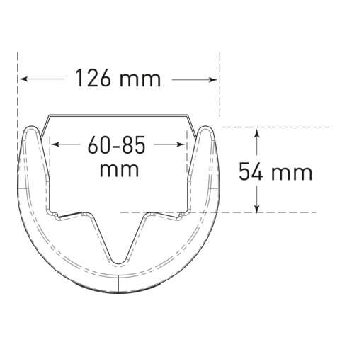 Moravia Anfahrschutz-Element aus PE gelb 550 x 126 x 54 mm + 2 Klettbänder