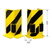 Moravia Anfahrschutz U-Profil mit Leitrolle schwarz/gelb 400 x 160 x 6 mm-5