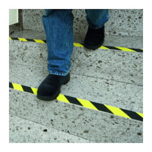 Moravia Antirutsch-Belag gelb/schwarz selbstklebend auf Rolle