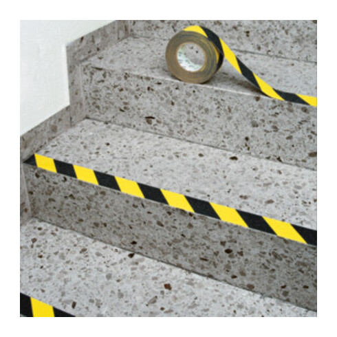 Moravia Antirutsch-Belag gelb/schwarz selbstklebend auf Rolle