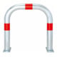 MORAVIA Arceau de protection CITY grand 500 x 500 mm acier galvanisé à chaud anneaux réfléchissants rouges pour scellement au sol