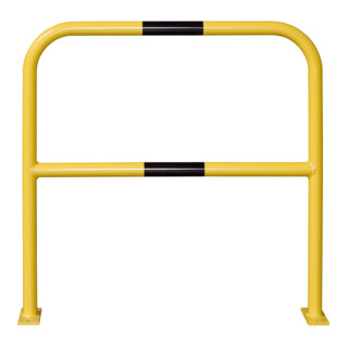 Moravia Arceau de protection en acier extérieur noir/jaune 1000 × 1000 mm à cheviller