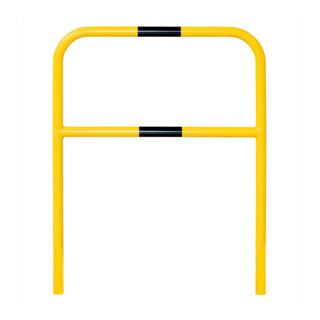 Moravia Arceau de protection extérieur noir/jaune 1300 × 1000 mm fixation murale par douille d’insertion
