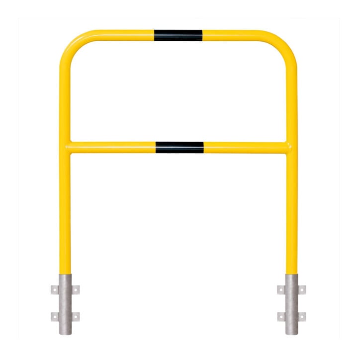 Moravia Arceau de protection extérieur noir/jaune 1300 × 1000 mm fixation murale par douille d’insertion