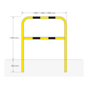 Moravia Arceau de protection extérieur noir/jaune 1300 × 1000 mm fixation murale par douille d’insertion-2