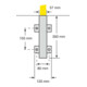 Moravia Arceau de protection extérieur noir/jaune 1300 × 1000 mm fixation murale par douille d’insertion