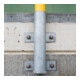 Moravia Arceau de protection extérieur noir/jaune 1300 × 1000 mm fixation murale par douille d’insertion