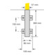 Moravia Arceau de protection intérieur noir/jaune 1300 × 1500 mm fixation murale avec douille galvanisée à chaud-2