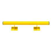 Moravia Barrière de protection en tube rond 76 x 3,0 mm L 1000 mm jaune à cheviller