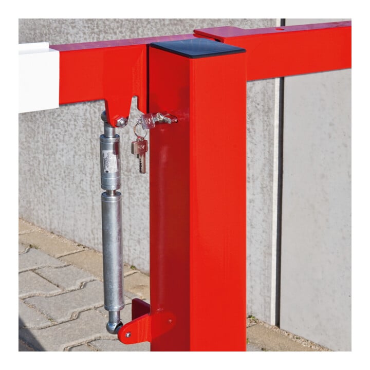 MORAVIA Barrière manuelle COMPACT cylindre profilé galvanisé rouge-blanc L 2500 mm