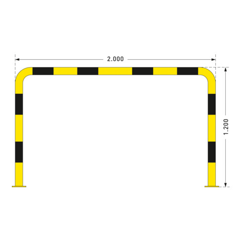 Moravia Black Bull Protection anti-chocs rond 76 x 3 mm intérieur à cheviller 1200 x 2000 mm