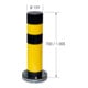 Moravia Bollard de protection SWING, pivotant, acier, jaune/noir, à cheviller, 159 × 1000 mm