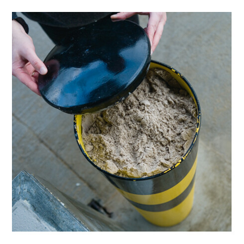 Moravia Bollard de protection XXL acier noir/jaune 273 × 1600 mm