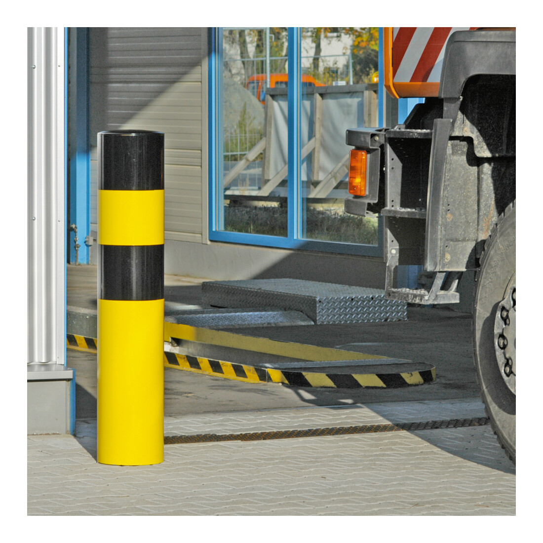 Moravia Bollard de protection XXL acier noir/jaune 273 × 1600 mm