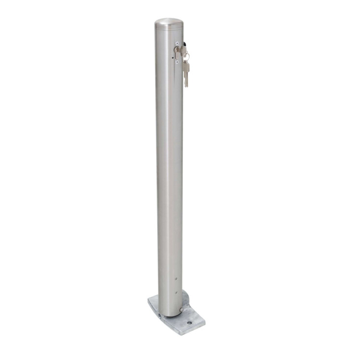MORAVIA Bollard en acier inoxydable MILANO H 925 mm rabattable avec serrure à cylindre