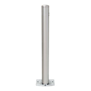 MORAVIA Bollard en acier inoxydable MILANO Ø 76 mm H 925 mm rabattable avec fermeture triangulaire