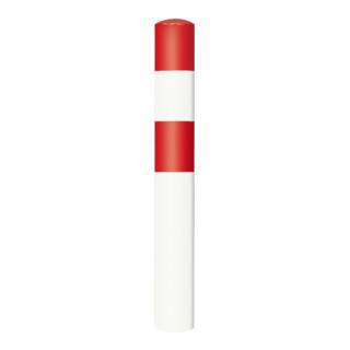 Moravia Borne de protection acier rouge/blanc 159 × 1600 × 1200 mm hors sol