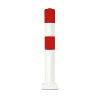 Moravia Borne de protection en acier rouge/blanc 159 × 1200 mm à cheviller