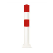 Moravia Borne de protection en acier rouge/blanc 159 × 1200 mm à cheviller
