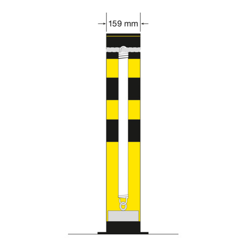 Moravia Borne de dissuasion SWING pour l'intérieur, acier, jaune/noir, à cheviller, 159 mm