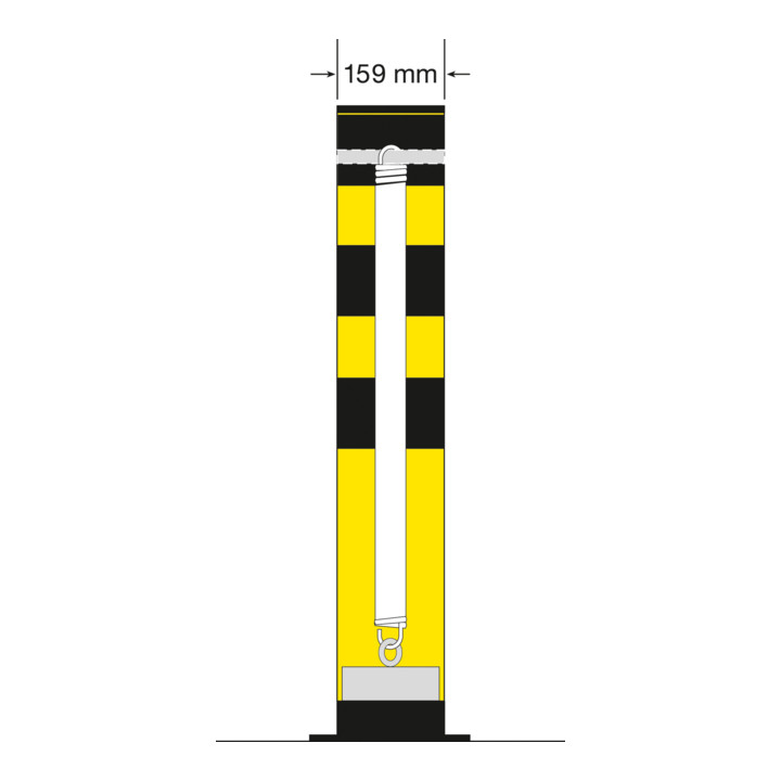 Moravia Borne de protection SWING pour l'intérieur, acier, jaune/noir, à cheviller, 159/965mm