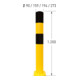 Moravia Borne de protection XL acier noir/jaune 194 × 1200 mm à cheviller-4