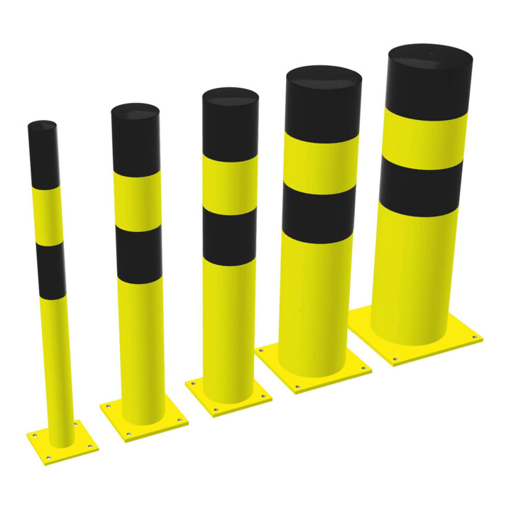 Moravia Borne de protection XL acier noir/jaune 194 × 1200 mm à cheviller