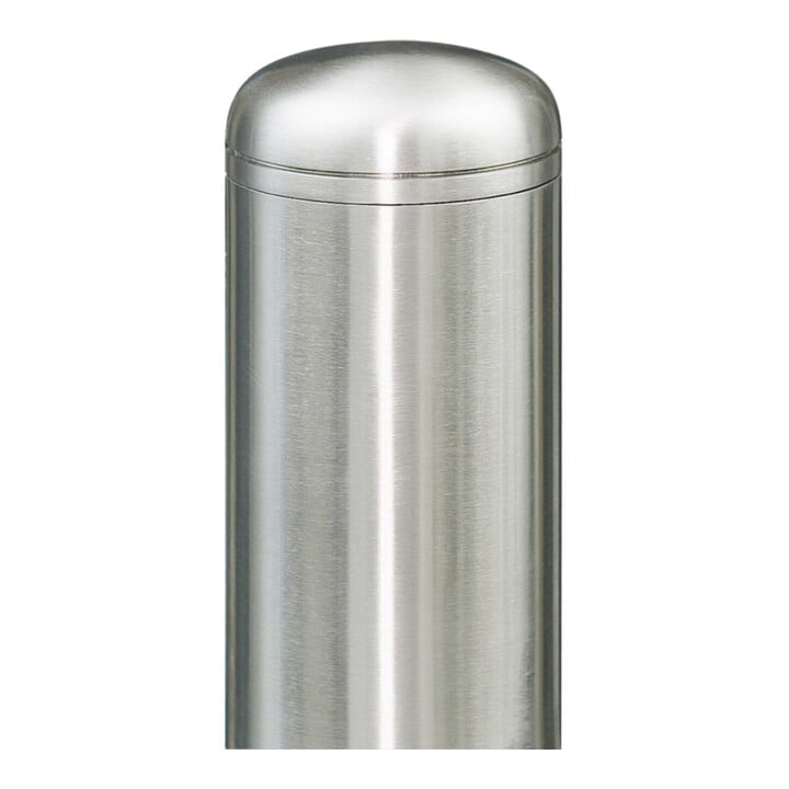 MORAVIA Bornes en acier inoxydable MILANO Ø 76 mm H 931 mm à cheviller avec plaque de sol