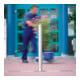 MORAVIA Bornes en acier inoxydable MILANO Ø 76 mm H 931 mm à cheviller avec plaque de sol