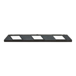 MORAVIA Butée de roue Park-AID 1.200 mm noire avec bandes réfléchissantes blanches, matériel de fixation inclus