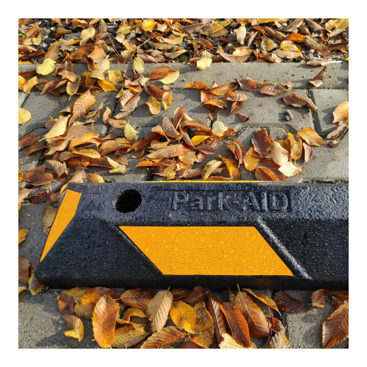 MORAVIA Butée de roue Park-AID 550 mm noir jaune avec matériel de fixation inclus