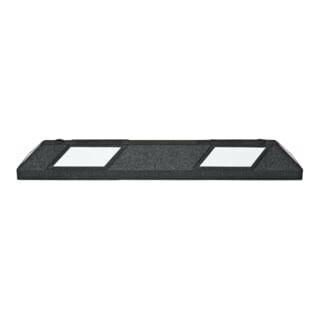 MORAVIA Butée de roue Park-AID 900 mm noire avec bandes réfléchissantes blanches, matériel de fixation inclus