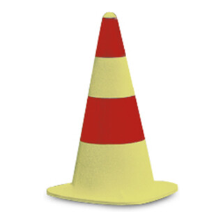 MORAVIA Cônes de signalisation JUNIOR mélange caoutchouc jaune 510 mm avec 2 anneaux rouges