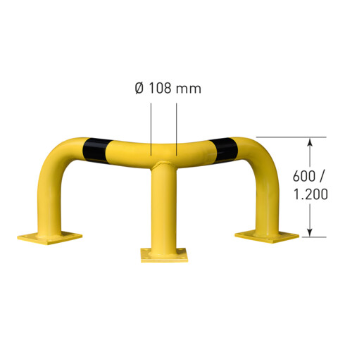 Moravia Eckrammschutz-Bügel Black Bull x L für außen 1200 x 900 x 900 mm zum Aufdübeln