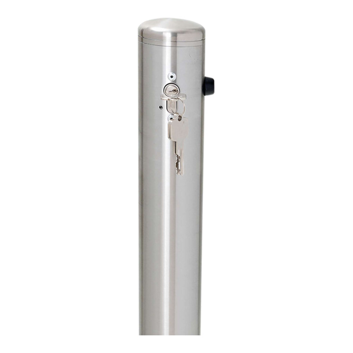 MORAVIA Edelstahlpoller MILANO H 925 mm zum Umlegen mit Zylinderschloss