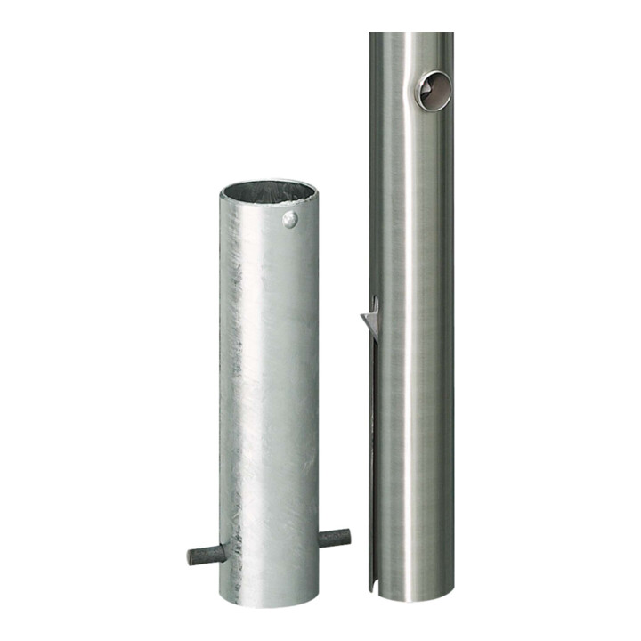MORAVIA Edelstahlpoller MILANO Ø 76mm H 925 (+260) mm herausnehmbar Dreikantverschluss