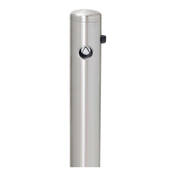 MORAVIA Edelstahlpoller MILANO Ø 76mm H 925mm zum Umlegen mit Dreikantverschluss