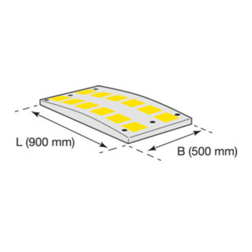 Moravia Fahrbahnschwelle SafeRide-75 Normelement 900 x 500 x 75 mm