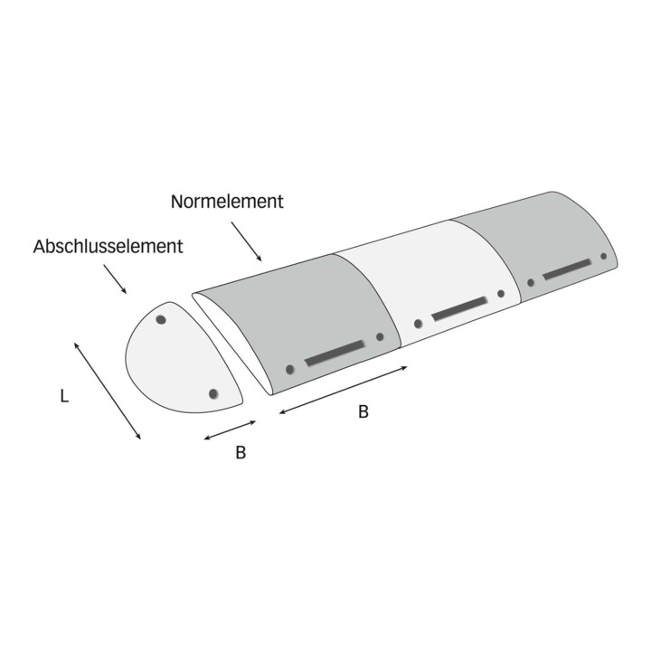 Moravia Fahrbahnschwelle TOPSTOP 5-RE gelb Abschlusselement mit Zapfen 500 x 250 x 70 mm