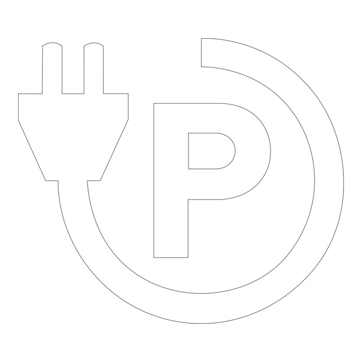 MORAVIA Film de marquage PROline-thermo Symbole Parking Voiture Électrique 700 x 800 mm blanc