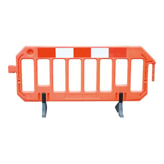 Moravia Grille plastique avec pied anti-chute 2000 × 1000 × 50 mm orange + rouge/blanc
