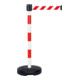 Moravia Gurt-Warnständer BASIC mit rot/weiß schraffiert Band Länge 3000 mm, 50 x 950 mm-1