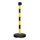 Moravia Gurt-Warnständer BASIC mit schwarz/gelb schraffiert Band Länge 3000 mm, 50 x 950 mm