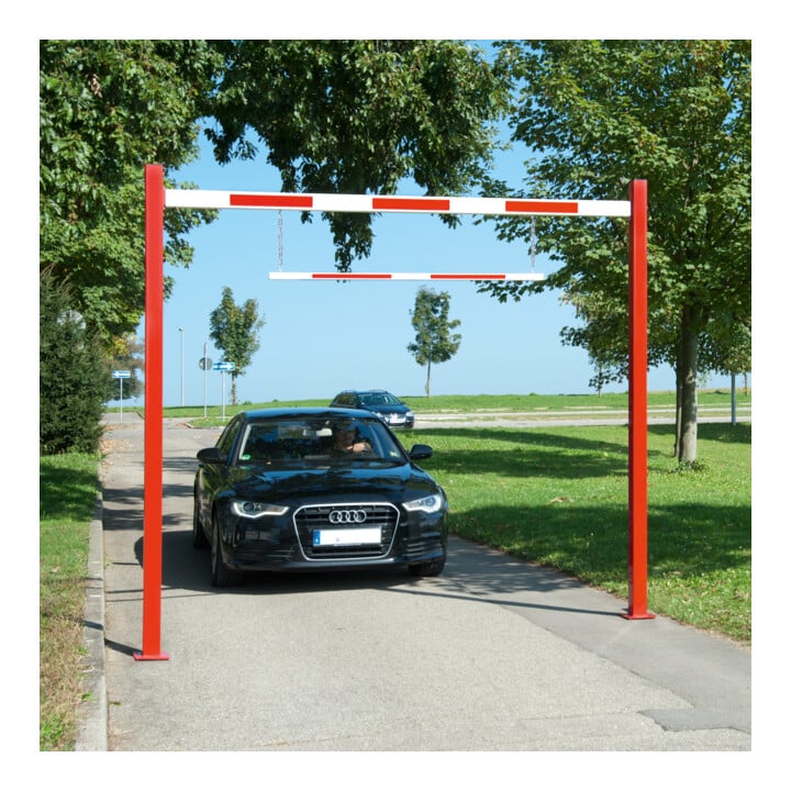 MORAVIA Höhenabhängung für Durchfahrt-Begrenzer B 4000mm Aluminium rot/weiß