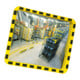 Moravia Industriespiegel aus Acryl 400 x 600 mm Rahmen schwarz/gelb + Schelle