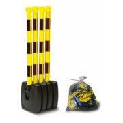 Moravia Kettenständer Set klappbar schwarz/gelb 4 Pfosten 50 x 900 mm + 10 m Kette 4 Stk.